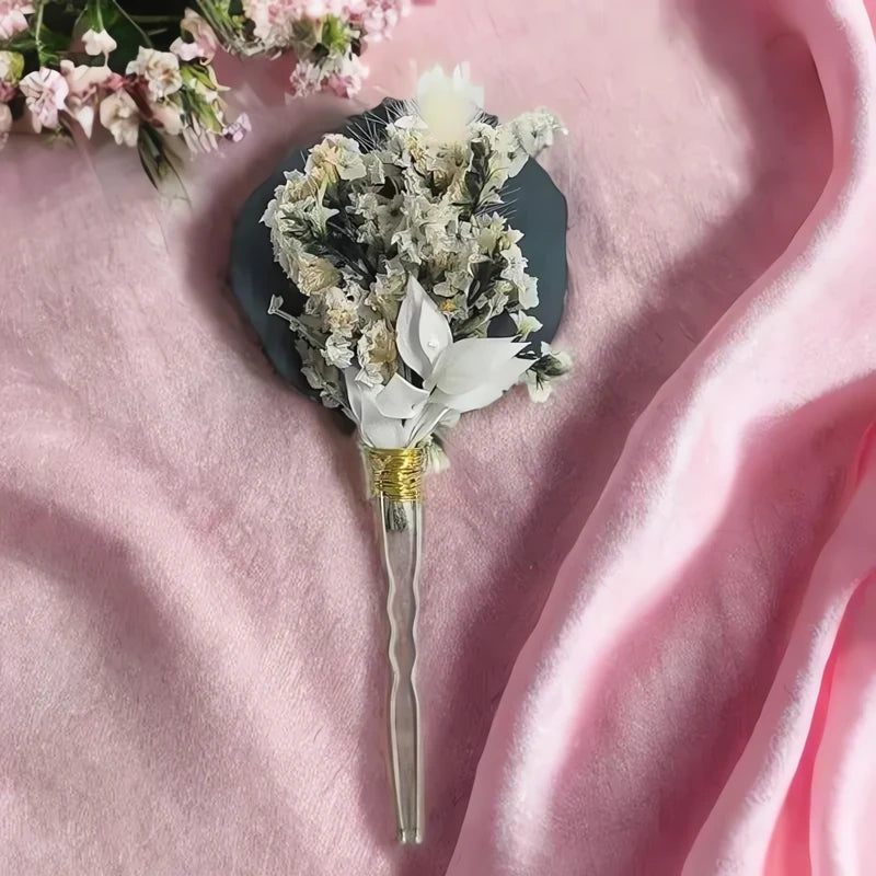 Barrette Cheveux Fleurs Séchées 6