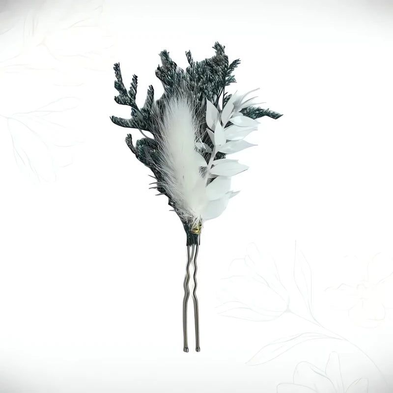 Barrette Cheveux Fleurs Séchées Harmonie Florale