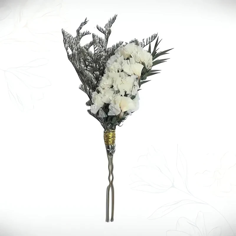 Barrette Cheveux Fleurs Séchées Ornement D’Avril