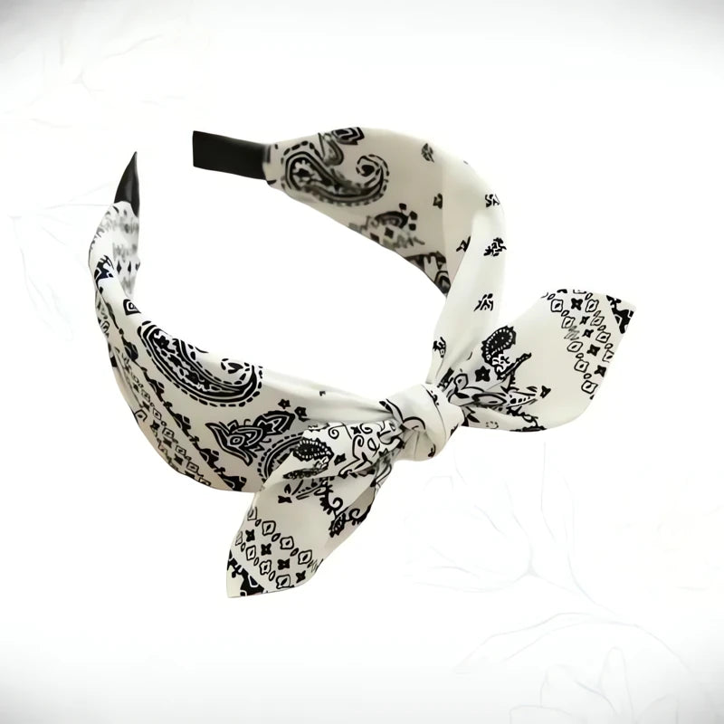 Serre-Tête Noeud Papillon Blanc