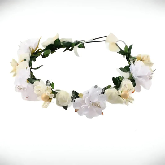 Couronne De Fleurs Blanche Charme Naturel