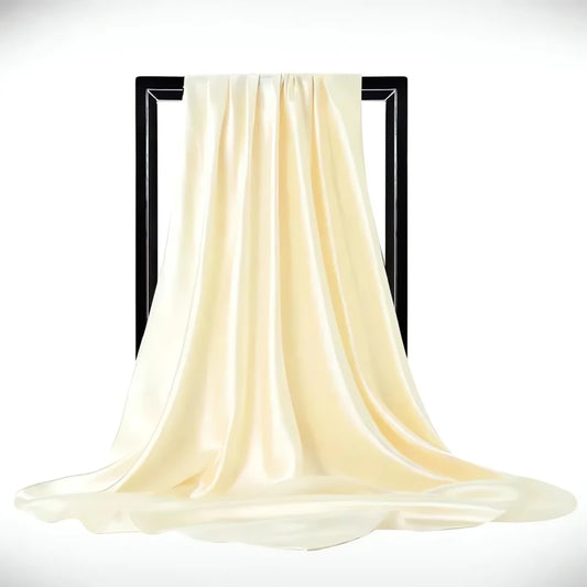 Foulard Cheveux Blanc Nacré Éclat Discret