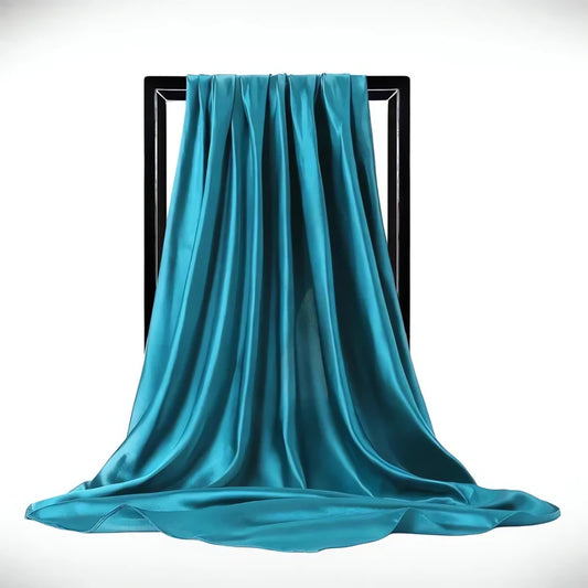 Foulard Cheveux Bleu Turquoise Nuance Harmonieuse