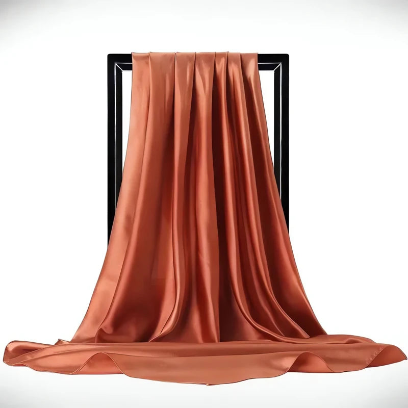 Foulard Cheveux Cuivre Élégance Florale