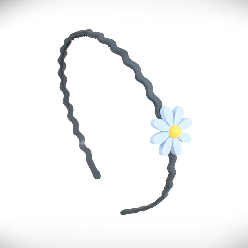 Serre-Tête Fleur Enfant Gris