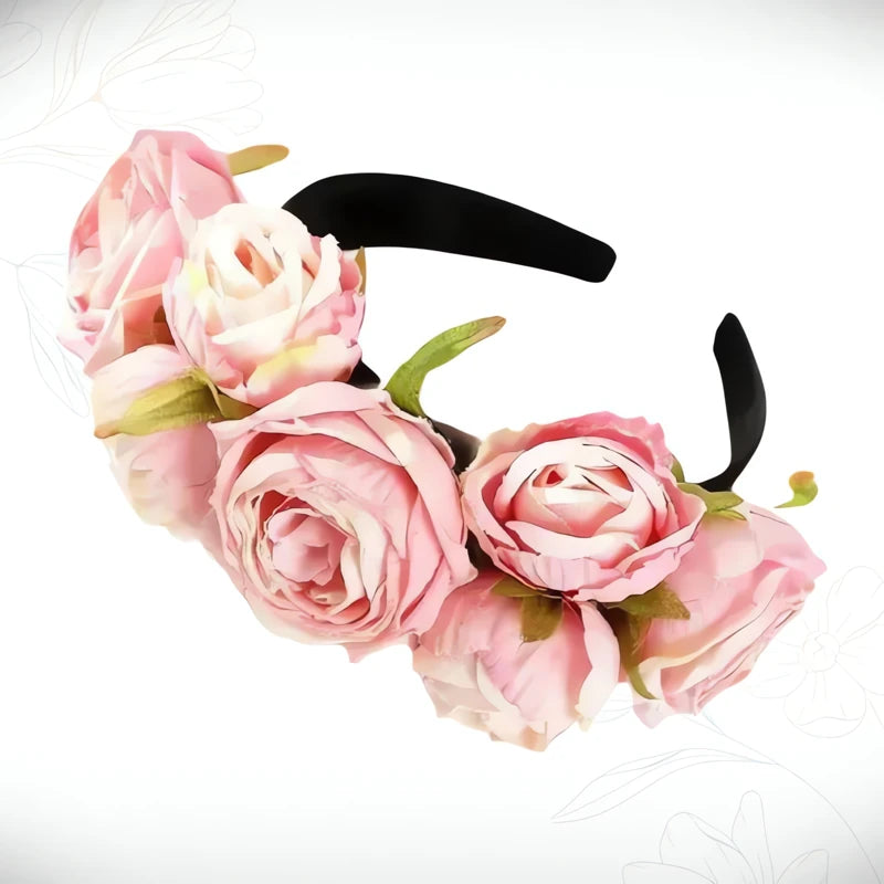 Serre-Tête Fleuri Rose