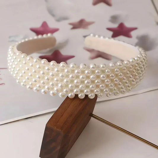 Serre-Tête Perle Blanche Lumière D’Ivoire