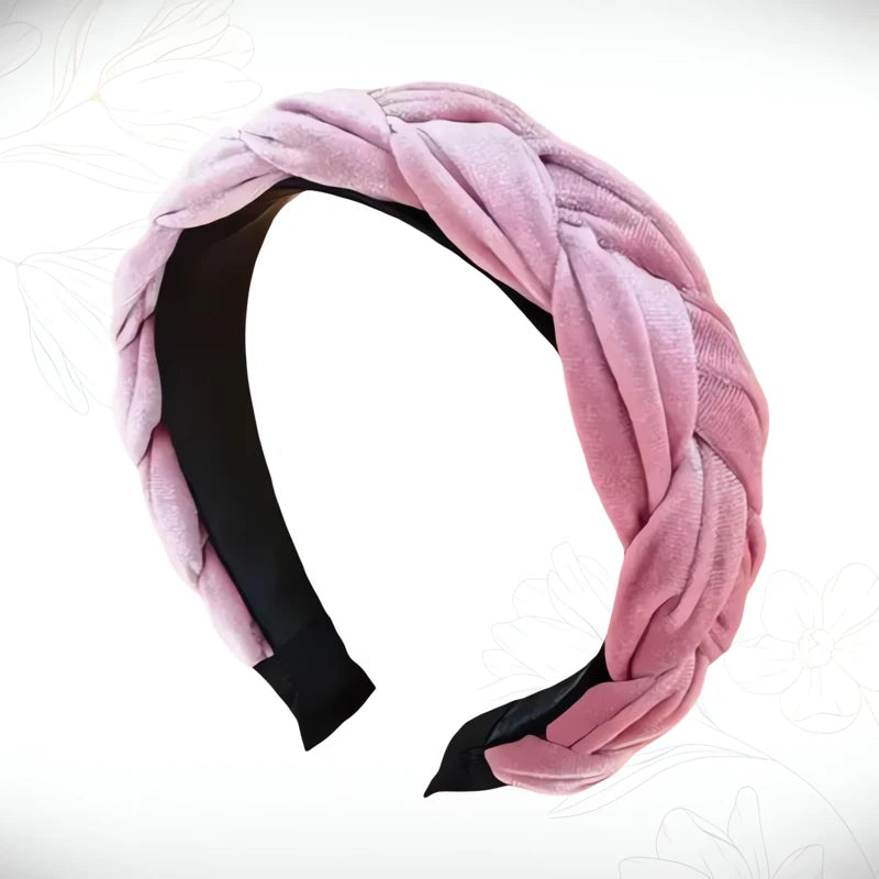Serre-Tête Velours Rose Rose