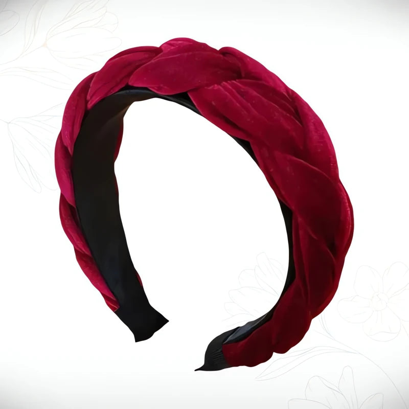 Serre-Tête Velours Rouge Bordeaux