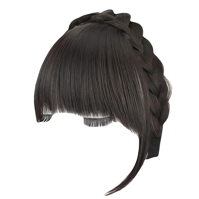 Tresse Serre-Tête Avec Frange Marron Foncé
